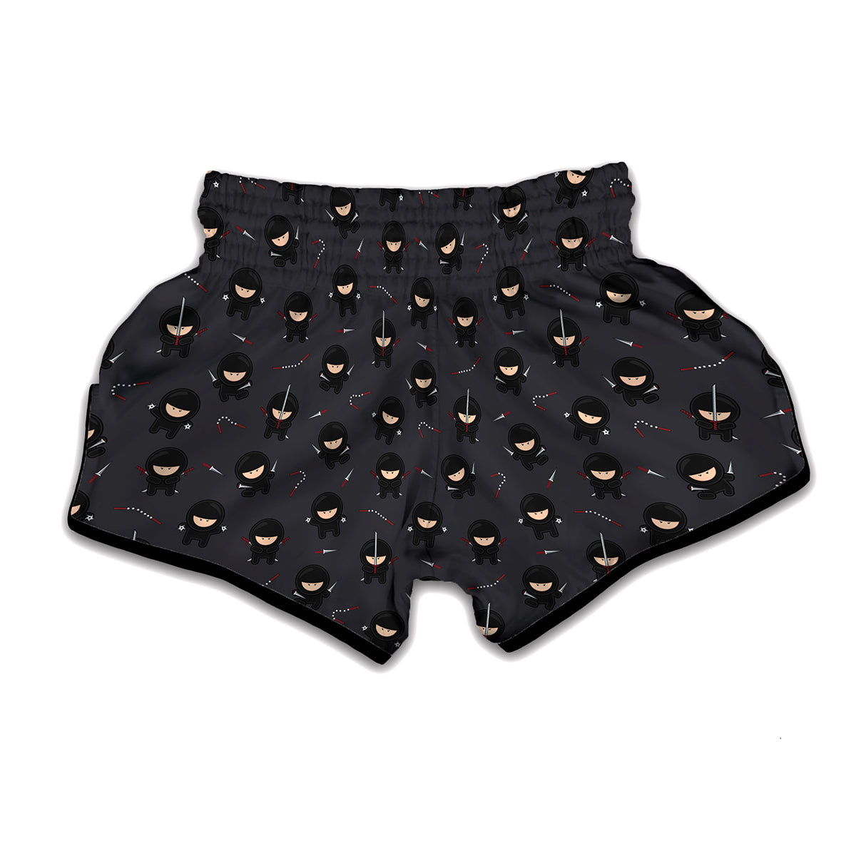 Little Ninja Pattern Print Muay Thai Boxing Shorts