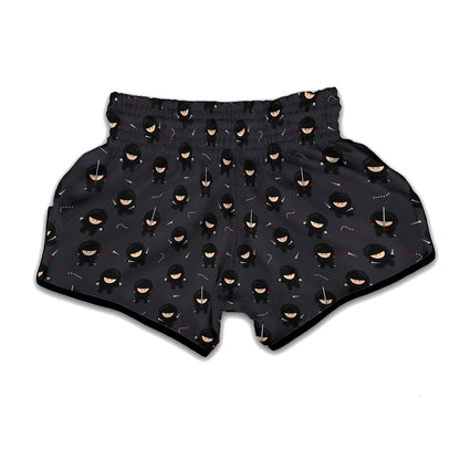 Little Ninja Pattern Print Muay Thai Boxing Shorts