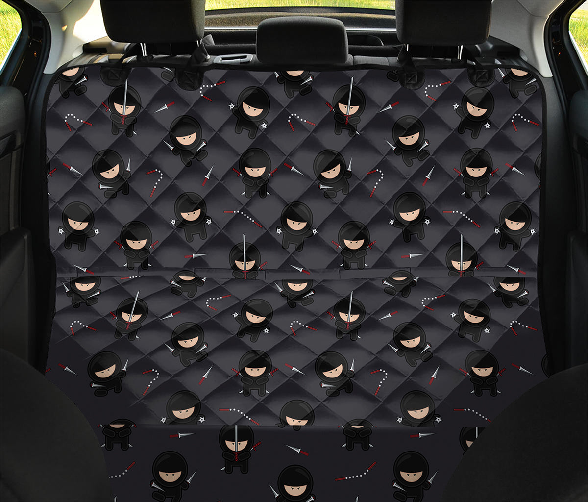 Little Ninja Pattern Print Pet Car Back Seat Cover