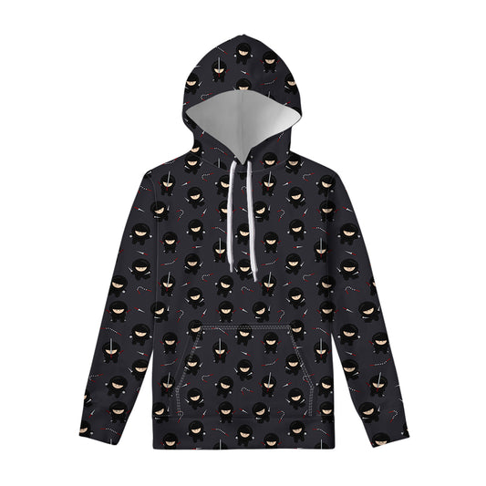 Little Ninja Pattern Print Pullover Hoodie