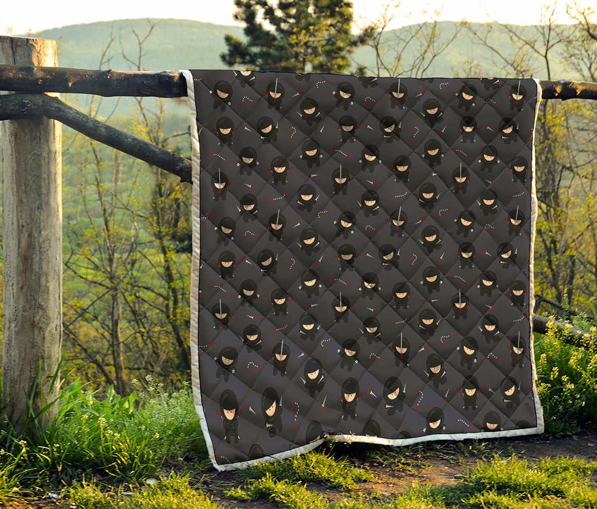 Little Ninja Pattern Print Quilt
