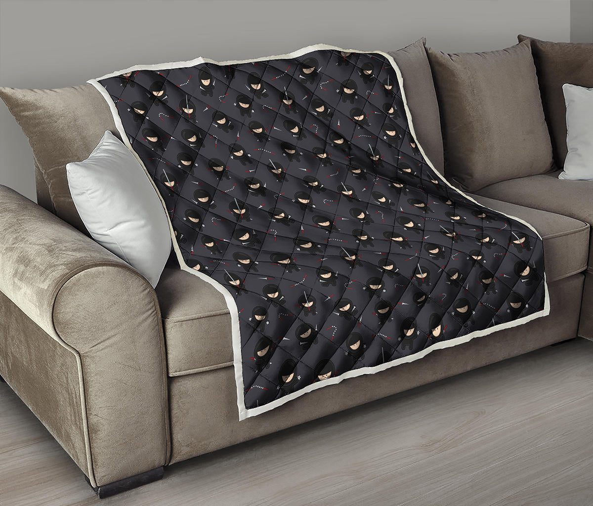 Little Ninja Pattern Print Quilt