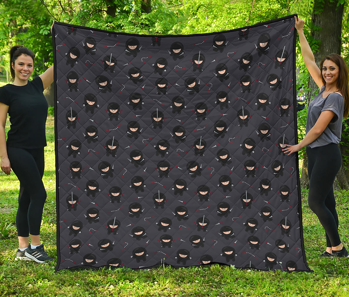 Little Ninja Pattern Print Quilt