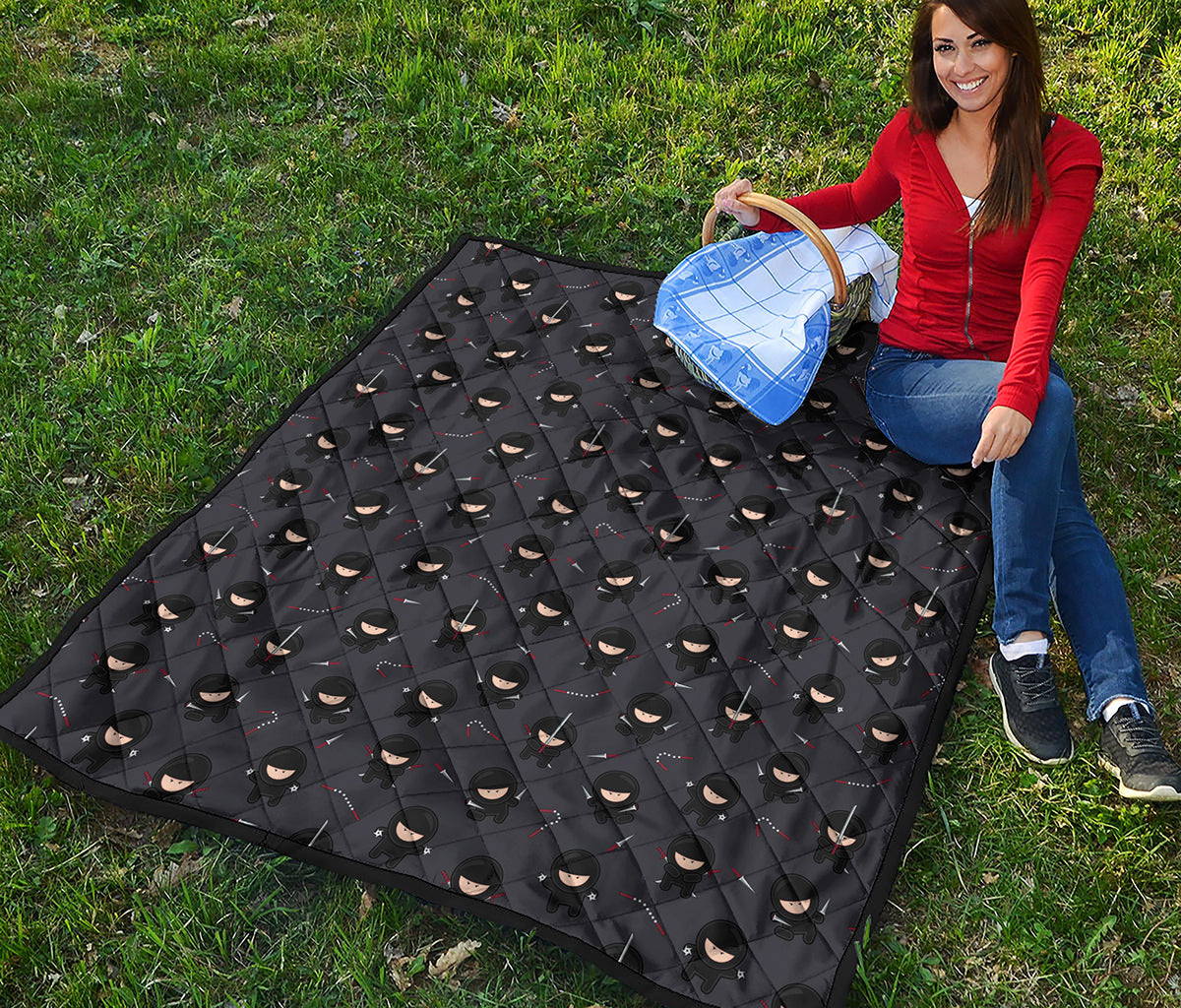 Little Ninja Pattern Print Quilt