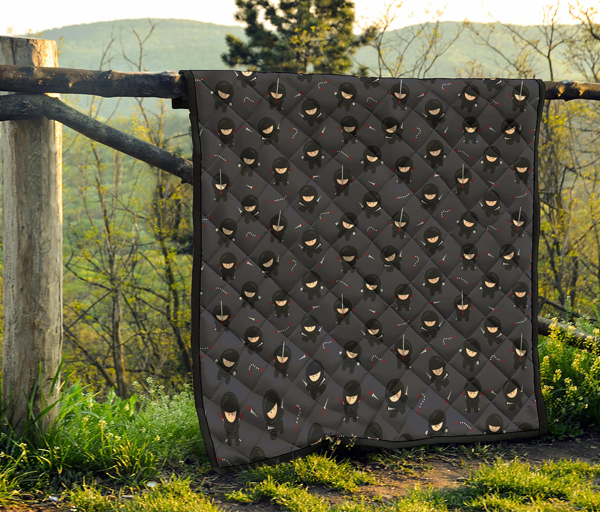 Little Ninja Pattern Print Quilt