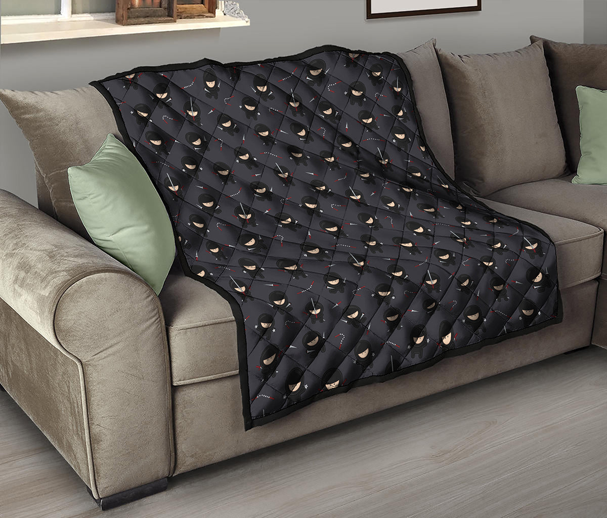 Little Ninja Pattern Print Quilt