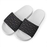 Little Ninja Pattern Print White Slide Sandals