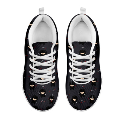 Little Ninja Pattern Print White Sneakers