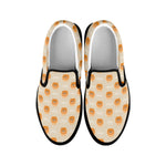 Little Pomeranian Pattern Print Black Slip On Shoes