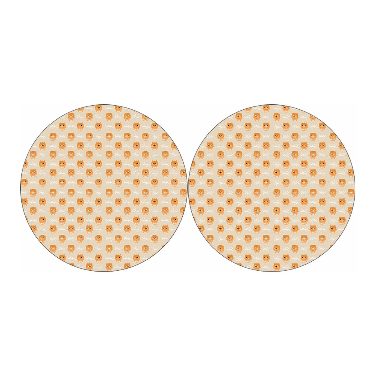Little Pomeranian Pattern Print Car Coasters