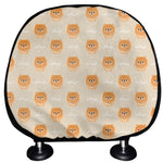 Little Pomeranian Pattern Print Car Headrest Covers