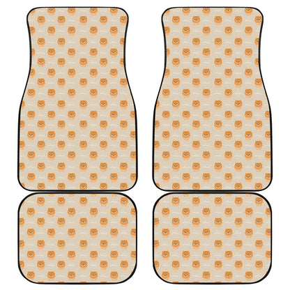 Little Pomeranian Pattern Print Front and Back Car Floor Mats