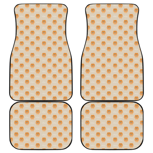 Little Pomeranian Pattern Print Front and Back Car Floor Mats