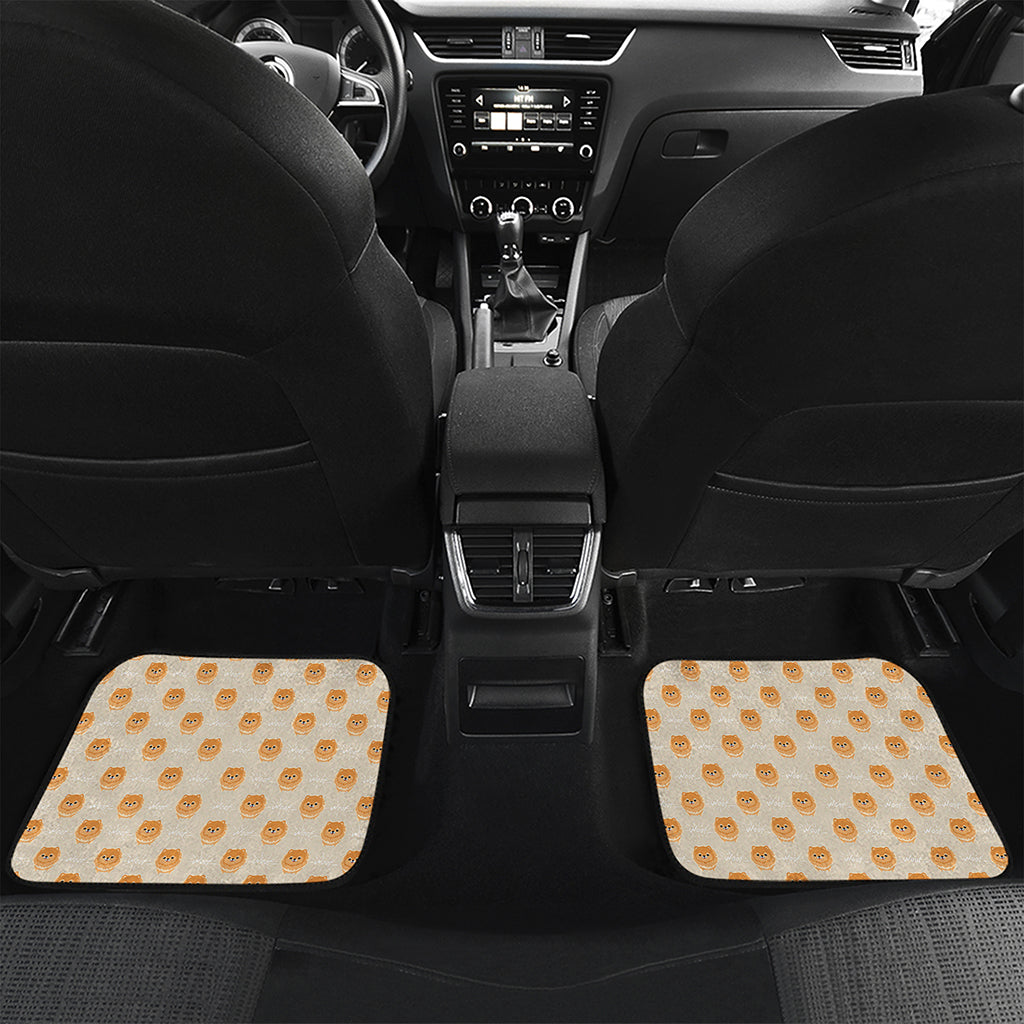 Little Pomeranian Pattern Print Front and Back Car Floor Mats