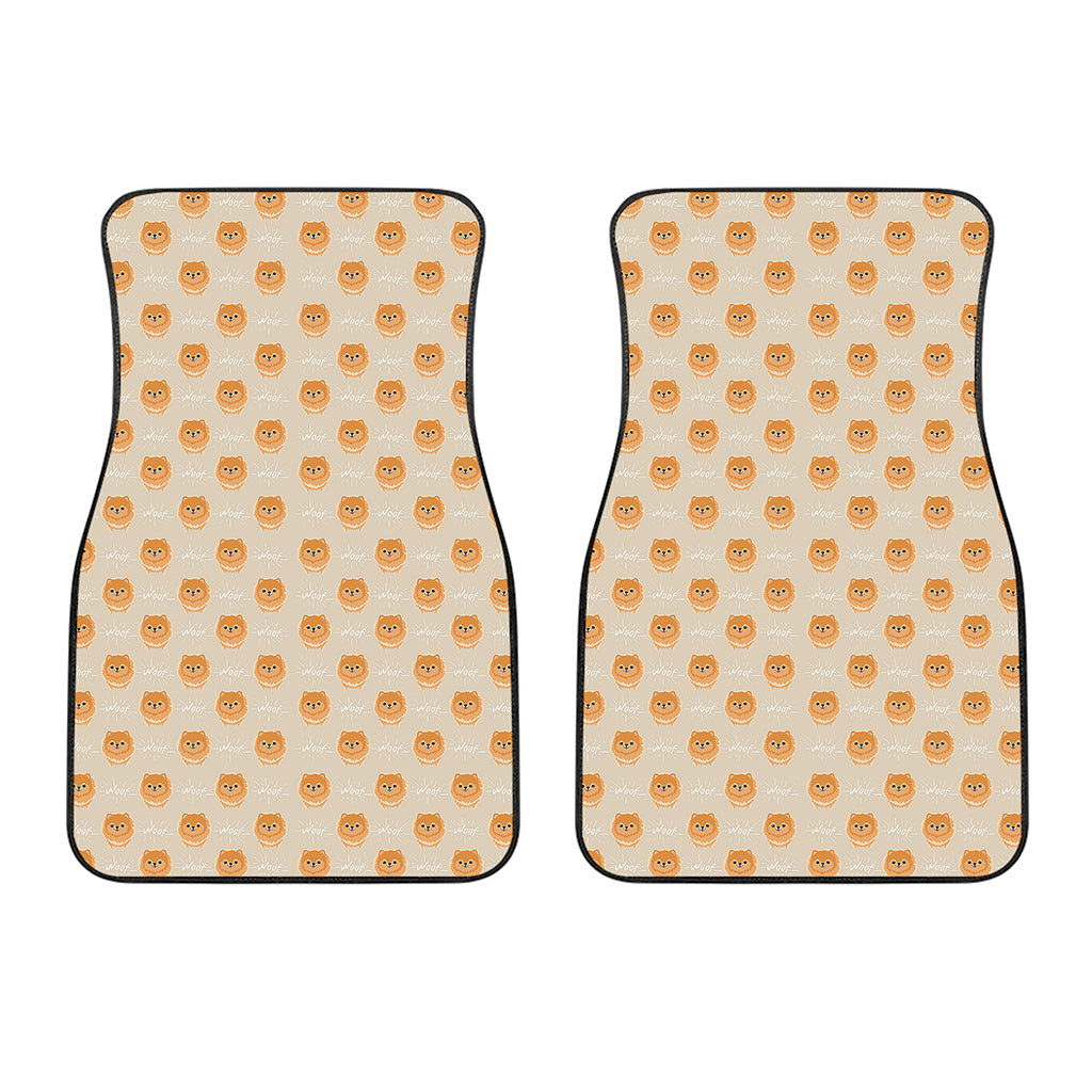 Little Pomeranian Pattern Print Front Car Floor Mats