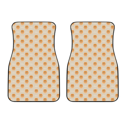 Little Pomeranian Pattern Print Front Car Floor Mats