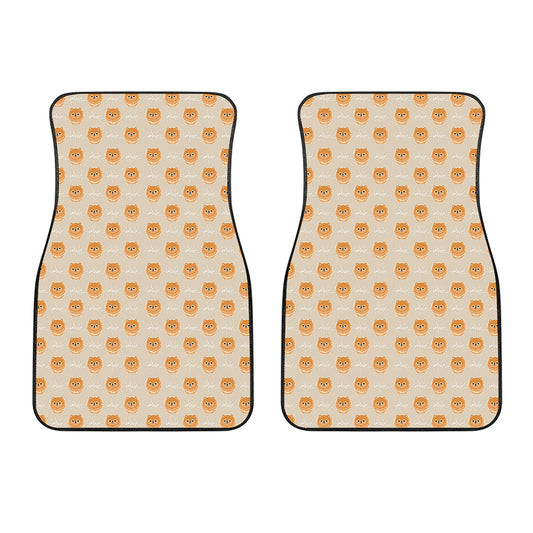Little Pomeranian Pattern Print Front Car Floor Mats