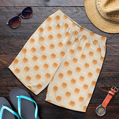 Little Pomeranian Pattern Print Men's Shorts