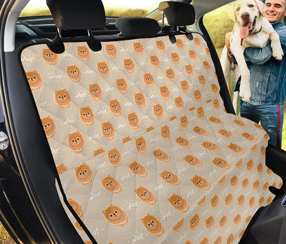 Little Pomeranian Pattern Print Pet Car Back Seat Cover