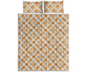 Little Pomeranian Pattern Print Quilt Bed Set