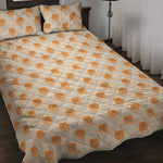 Little Pomeranian Pattern Print Quilt Bed Set