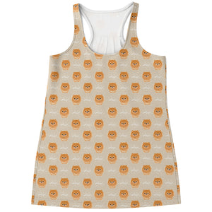 Little Pomeranian Pattern Print Women's Racerback Tank Top