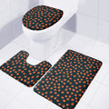 Little Pumpkin Pattern Print 3 Piece Bath Mat Set