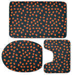 Little Pumpkin Pattern Print 3 Piece Bath Mat Set