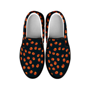 Little Pumpkin Pattern Print Black Slip On Shoes