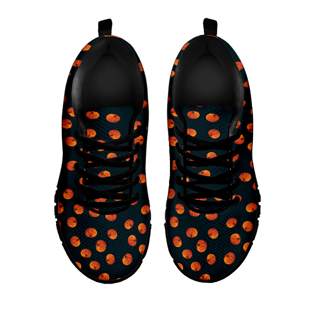 Little Pumpkin Pattern Print Black Sneakers