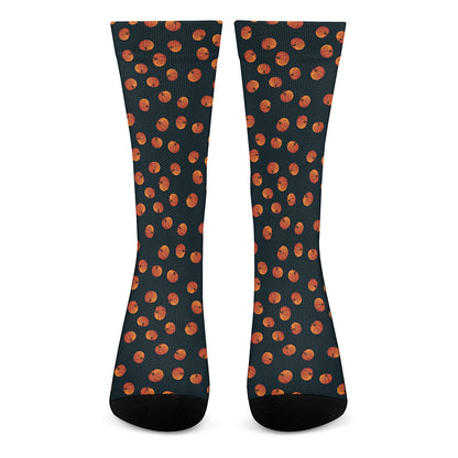 Little Pumpkin Pattern Print Crew Socks