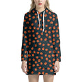Little Pumpkin Pattern Print Pullover Hoodie Dress