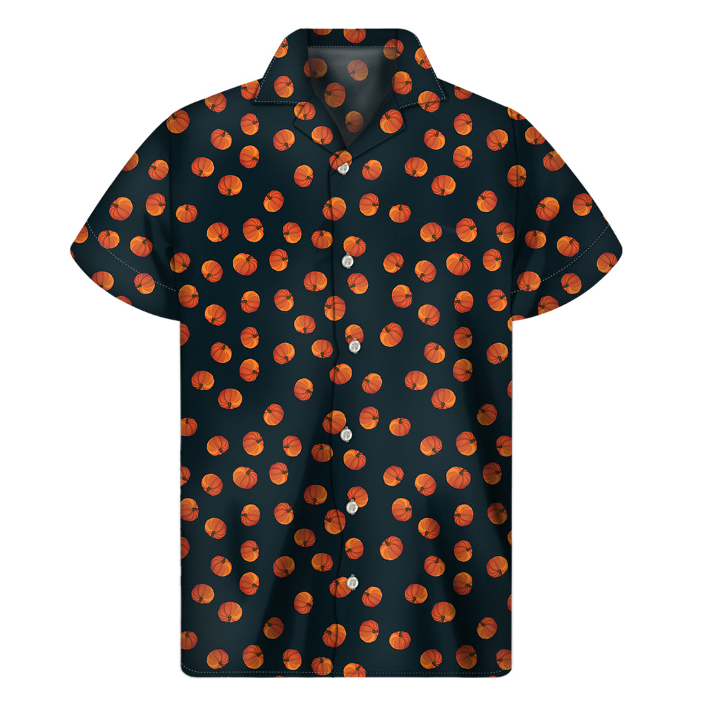 Little Pumpkin Pattern Print Men's Short Sleeve Shirt
