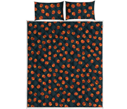Little Pumpkin Pattern Print Quilt Bed Set
