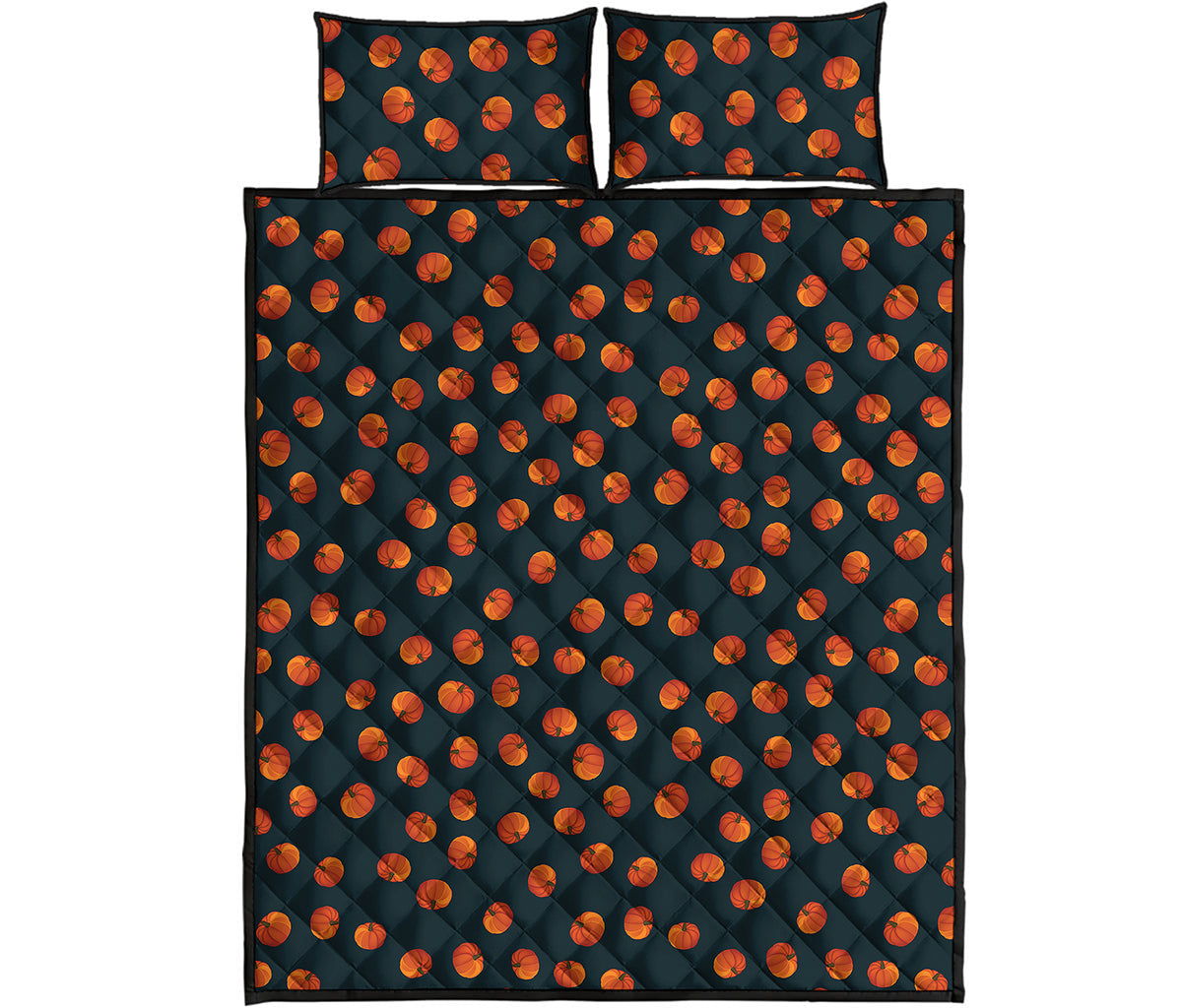 Little Pumpkin Pattern Print Quilt Bed Set