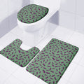Little Purple Eggplant Pattern Print 3 Piece Bath Mat Set