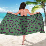 Little Purple Eggplant Pattern Print Beach Sarong Wrap