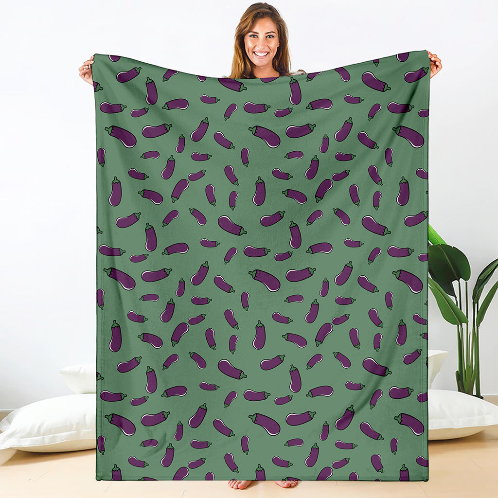 Little Purple Eggplant Pattern Print Blanket