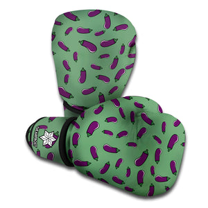 Little Purple Eggplant Pattern Print Boxing Gloves