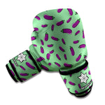 Little Purple Eggplant Pattern Print Boxing Gloves