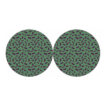 Little Purple Eggplant Pattern Print Car Coasters