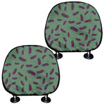Little Purple Eggplant Pattern Print Car Headrest Covers