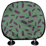 Little Purple Eggplant Pattern Print Car Headrest Covers