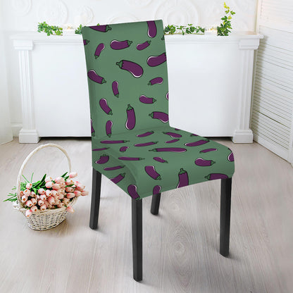 Little Purple Eggplant Pattern Print Dining Chair Slipcover