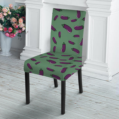 Little Purple Eggplant Pattern Print Dining Chair Slipcover