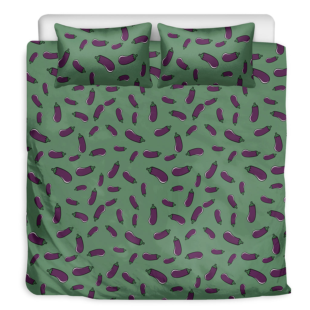 Little Purple Eggplant Pattern Print Duvet Cover Bedding Set