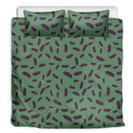 Little Purple Eggplant Pattern Print Duvet Cover Bedding Set