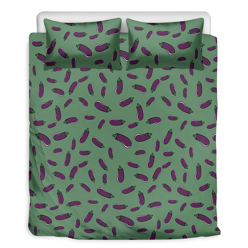 Little Purple Eggplant Pattern Print Duvet Cover Bedding Set