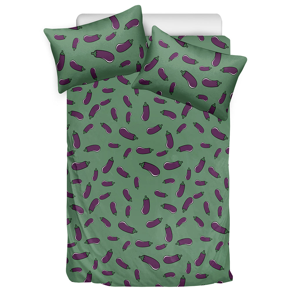 Little Purple Eggplant Pattern Print Duvet Cover Bedding Set