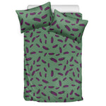 Little Purple Eggplant Pattern Print Duvet Cover Bedding Set